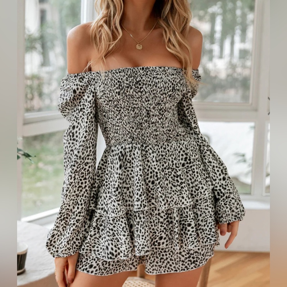 Simplee Plus Leopard Print Romper Size 1X - Picture 6 of 13